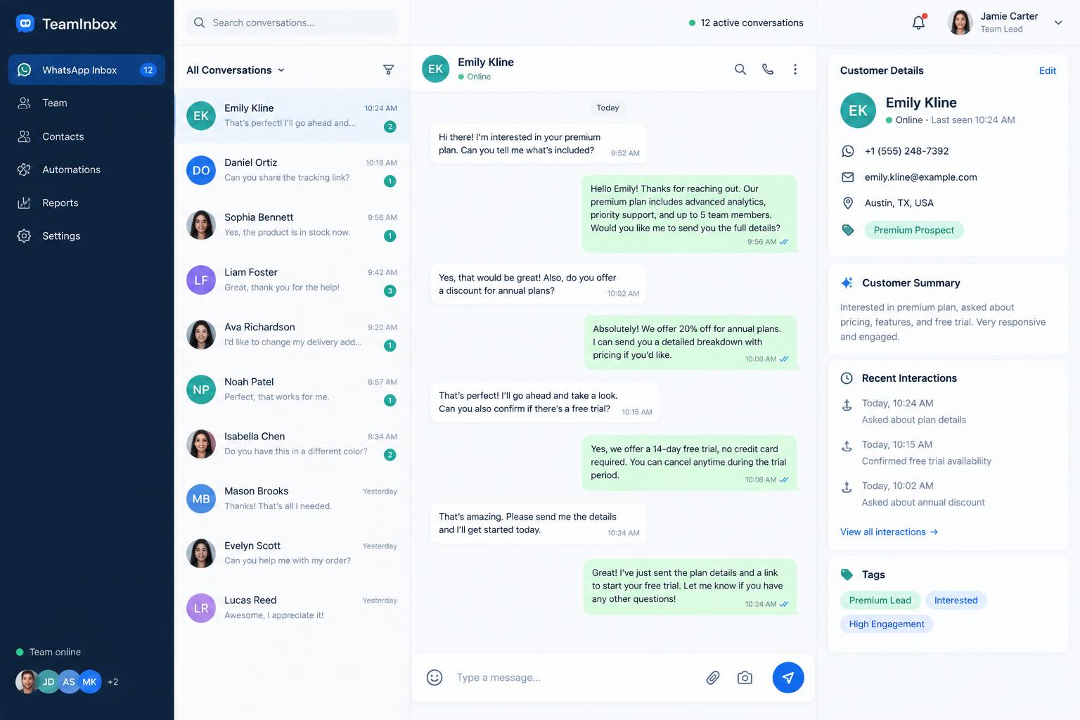 Shared team inbox